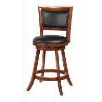 Coaster Furniture 101919 Upholstered Swivel Counter Height Stools Chestnut and Black (Set of 2)